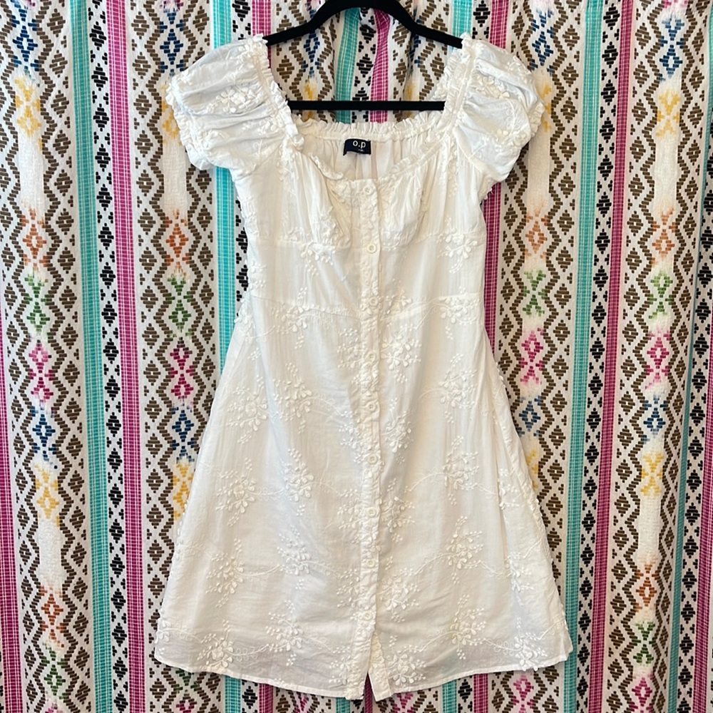 Embroidered Babydoll Dress
